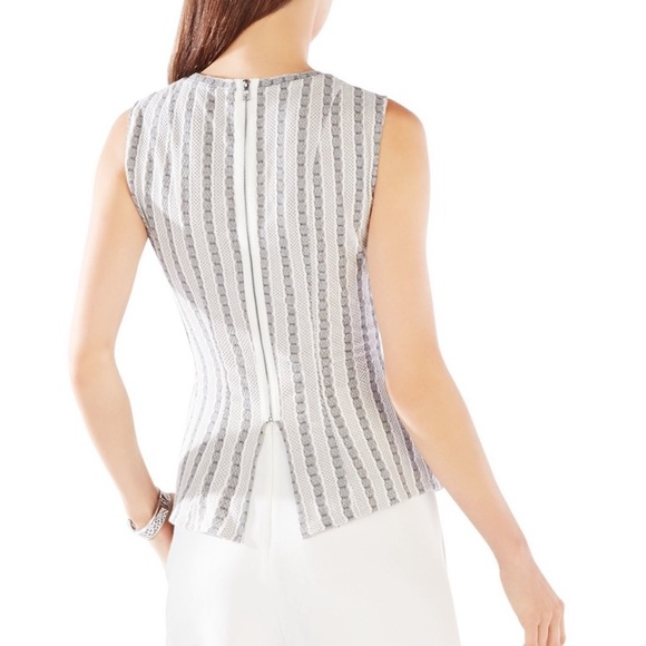 BCBG Pleated Peplum Top Sleeveless V-neck Size sm - Picture 2 of 7